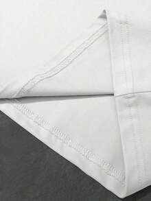 Camiseta de manga corta de verano casual con cuello redondo y estampado de letras para - Blanco - Ver 4