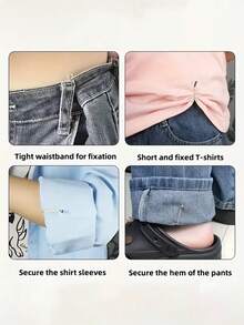 Bộ 4 kẹp quần áo tối giản, không đường may, có thể điều chỉnh, vô hình và chống trượt, thích hợp để cố định quần áo, cuộn váy, điều chỉnh vòng eo, ngăn ngừa tuột và buộc khăn - Một lựa chọn lý tưởng cho trang phục thường ngày hoặc phụ kiện quà tặng. - Nhiều màu - Xem 5