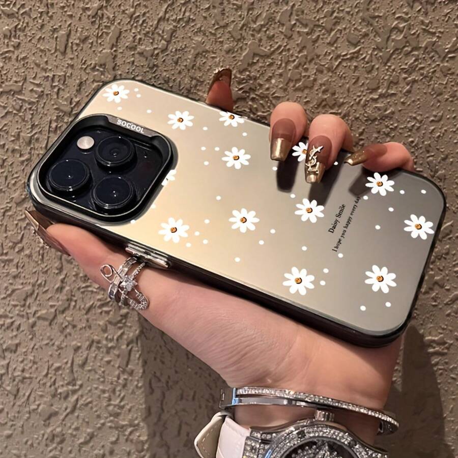 Funda de moda Daisy para 16 Pro/15/14 PLUS/13/12/11, llave plateada, funda gruesa a prueba de golpes, anti-caída, anti-huellas, protección completa, elegante y exquisita, duradera, material de PC a prueba de golpes y de moda - Colores mixtos - Ver 1