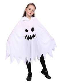 2025万圣节新款儿童发光鬼魂斗篷，儿童角色扮演魔鬼死神服装 - 彩色 - 查看 16