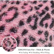 20x54 Fluffy Cheetah Print Body Pillow Cover, Leopard Print Plush Fuzzy Pillowcase With Zipper, Farmhouse Shaggy Long Pillow Cover Women Side Sleepers, Pink - 獵豹印花黑色和粉紅色 - 查看 5