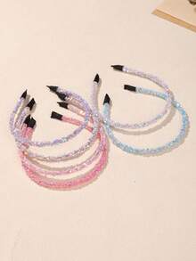 6 faixas de cabeça com lantejoulas e pentagrama para meninas, minimalistas e modernas, adequadas para uso diário - Multicolorido - Ver 2