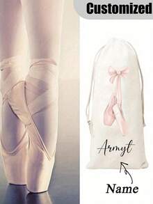 1 pezzo Borsa regalo personalizzabile per scarpe da ballo, custodia morbida per scarpe da ballo con laccio, pratica borsa con coulisse per scarpe da ballo latino, chiusura sicura, perfetta per gli appassionati di danza, eleganza per il nuovo anno