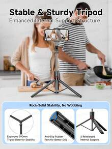 TOKQI 171.7CM Extended Tripod Selfie Stick,Detachable Design Rotation Phone Holder With Wireless Remote Control,Portable, Lightweight, Compatible With Android IOS Smartphones,Gopro,Sport Camera - Multicolor - View 5