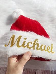 Pcs Personalized Christmas Hat, Custom Name Christmas Hat, Christmas Custom Hat, Red Christmas Hat, Christmas Decoration, Christmas Gift