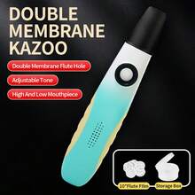 1 pieza Kazoo grande, con tono ajustable y calidad de sonido mejorada, fácil de aprender, adecuado para actuaciones en solitario o como acompañamiento improvisado para guitarra, ukelele, violín, piano y talla grande, también es un gran regalo de cumpleaños u ocasión festiva, disponible en varios colores