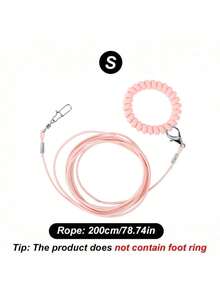 1pc Elastic Bird Leash, Parrot Flying Rope, Release Rope, Extension Leash With Wrist Strap, Lightweight & Non-Harmful, Pet Parrot Flying Combo Set (Excluding Leg Ring)