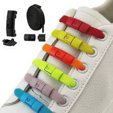 أربطة أحذية مرنة متعددة الألوان بدون ربط، أربطة أحذية بأزرار ضغط ملونة، أربطة أحذية واسعة بعرض 8 مم مناسبة للبالغين، مناسبة للأحذية الرياضية والأحذية المسطحة، لمختلف المجموعات