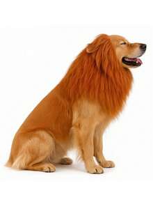 Lion's Mane Dog Wig Pet Costume - 駝色 - 查看 1