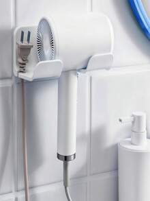 1 件不锈钢吹风机支架，适用于浴室、客厅或卧室的壁挂式支架，优雅的不锈钢吹风机支架