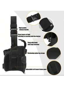 1pc Black Right Leg Holster Pouch, Universal Adjustable Strap Leg Bag For Hunting, Paintball Shooting