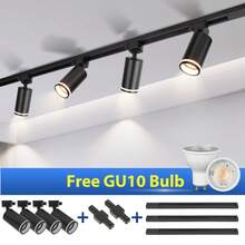 3pcs/4pcs/6pcs GU10 Recessed Ceiling Track Lights, Replaceable Bulb, Spotlight For Room, Living Room, Bedroom, Corridor, Kitchen, Closet, House, Store, Supermarket, Clothing Store, Mall, Studio, Restaurant, Bar, Gym, Dance Studio. Voltage: 85-265V, Black/White Available - GU10 Track Light - View 3