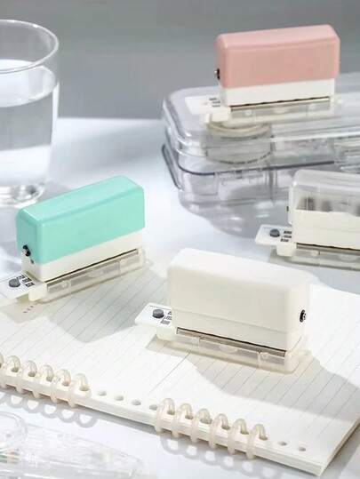 Perforadora de papel de 6 orificios manual mini, compatible con perforación múltiple de 20/26/30 orificios, con apertura de 5.5mm para cuadernos A4, A5, B5