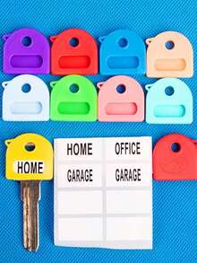 9 pièces Ensemble de reconnaissance de clés/Ensemble de clés en silicone/Ensemble de clés/Ensemble de clés en 9 couleurs. Ensemble de capuchons de clés en silicone élastique, Ensemble de clés flexibles, Étiquette d'identification de clé, Facile à identifier. Crochets à clés, Nécessités ménagères et quotidiennes, Nécessités ménagères et quotidiennes. Pratique et pratique. (Couleur aléatoire)