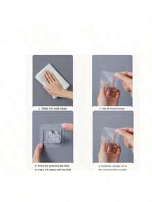 12/8/4pcs/Set PC Material Transparent Curtain Rod Hook Curtain Rod Clip Holder, Punch-Free Adhesive Bracket Clip, Cross-Bar Door Curtain Telescopic Rod Sticky Hook