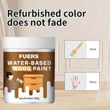 180g/300g Water-Based Wood Varnish, Suitable For Indoor And Outdoor Use, Multiple Sizes And Colors Available. Protects Wood From Corrosion, Insects, UV, And Moisture. Formula, No Harmful Odor. - Multicolor - View 7