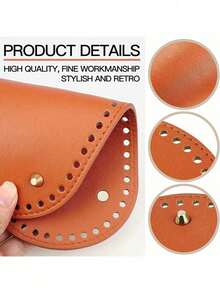 Base de bolso de material de PU, accesorios DIY, acolchado de fondo de bolso en forma ovalada, fondo de bolso perforado, fondo de bolso tejido para bolso bandolera, 7 * 3,1 pulgadas, adecuado para base de accesorios de bolso DIY, uso diario para niños y niñas, compacto y portátil para ir y venir