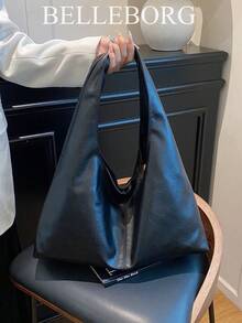 休闲简约大容量轻便多功能女士腋下单肩包 - 黑色 - 查看 5