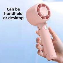 OBOVAY 1 pieza Ventilador mini portátil recargable por USB, secador de pestañas, ventilador de mano silencioso con 3 velocidades ajustables para extensión de pestañas, suministros básicos para extensión de pestañas/aire acondicionado, 300mAh - Rosa Pálido - Ver 4
