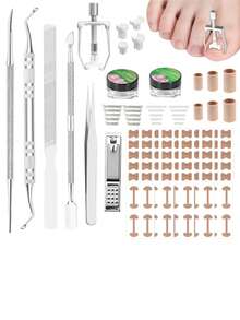 Zestaw do leczenia wrastających paznokci u stóp, zestaw narzędzi do usuwania wrastających paznokci u stóp, korektor wrastających paznokci u stóp, plaster korygujący do paznokci u stóp, paski korygujące do paznokci u stóp, zestaw narzędzi do pedicure z pilnikiem do podnoszenia paznokci u stóp