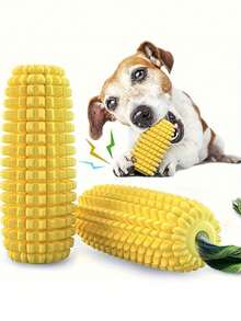 1pc Indestructible Rubber Dog Chew Toy With Corn Cob Fruit Pattern - Aggressive Chewers, Medium Dogs, Unbreakable Dog Toys For Aggressive Chewers, Chew-Resistant Chew Toy For Dental Health & Mental Stimulation, Playful Pet Design, Teeth Cleaning - Bite-Resistant Dental Ball With Noise Maker For Puppy Teething Training,Suitable For Small Dogs