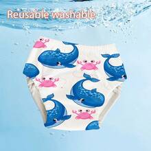 4 件卡通图案训练裤，可洗学习裤，透气训练布尿布，防漏，男女通用，四季婴儿内衣，婴儿可洗印花如厕训练裤，完美礼物 - 彩色 - 查看 6