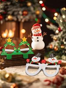 9Pcs-Christmas Glasses Frame, Fun Santa Claus, Christmas Tree, Reindeer Shaped Paper Glasses - Party Gift, Christmas Party Glasses Costume Eyeglasses Accessories For Christmas Gifts Holiday Photo Props,Christmas Gift Accessories, Holiday Party Supplies Christmas Decoration Accessory, Used For Photo Booth Props And Christmas Decorations - Novel Accessories For Holiday Celebrations