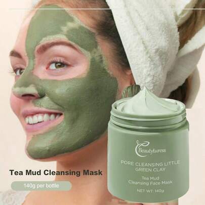 Green Tea Clay Purifying Mask 140g, Enriched With Aloe Vera, Niacinamide And Hyaluronic Acid, Removes Blackheads, Reduces Wrinkles, Nourishing, Moisturizing, Improves Overall Complexion, Best Antioxidant, Younger Looking Skin, All Skin Face Types