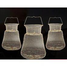 Foldable Wire Fish Basket, Portable Metal Fish Cage For Fishing, Easy To Carry Fish Net - Fish Guard Diameter 25 - View 3