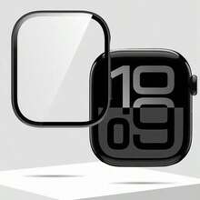 1pc Unisex Black TPU Full Coverage Ultra-Thin Protective Case, Anti-Drop Stylish Casual Screen Protector, Compatible With Apple Watch 38/40/41/42/44/45/S10 42/46/49mm, Compatible With Apple Watch Series Ultra/SE/10/9/8/7/6/5/4/3/2/1, Smartwatch Accessory