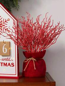 10 pièces Vaporisateur d'arbre de Noël, branches de pin artificielles scintillantes pour décoration, pour décoration de fête de Noël, feuilles artificielles, décoration de buisson d'hiver, décoration de couronne DIY pour la maison, convient pour les arbres, les couronnes - Décorations de Noël, du Nouvel An, de mariage, de la maison, des escaliers, des fenêtres, de la cheminée, de l'arbre de Noël sans alimentation électrique nécessaire