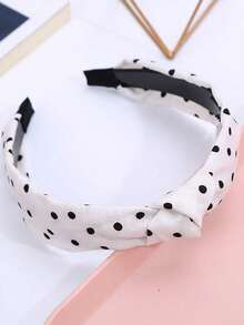 Diadema con estampado de lunares, un nuevo accesorio de cabello versátil para mujeres, un accesorio y diadema especial para lavarse la cara con una diadema de tela con parte superior de calavera