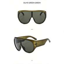 1 Pcs/Set, New Large-Frame Sports Protective Sunglasses,  Men's And Women's Personalized Sunglasses. - Gọng kính màu ô liu với tròng kính màu xanh lá cây - Xem 2