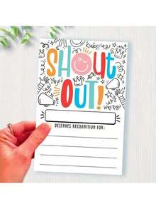 5/25/50张邀请卡、感谢卡和奖品卡，尺寸为15.2x10.2厘米/6x4英寸，适用于教师、员工、办公室职员和工作场所公告栏。 - 彩色 - 查看 3