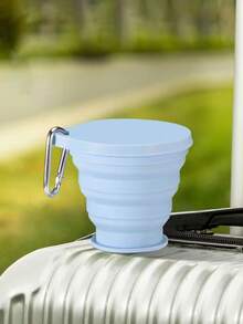 1个硅胶折叠旅行杯，带盖硅胶折叠露营杯，旅行硅胶折叠杯，伸缩杯，可重复使用可伸缩便携式饮水杯，便携式饮水杯，户外杯，运动杯，硅胶折叠杯，硅胶杯，带盖和钥匙扣的折叠杯，可轻松放入您的口袋、钱包、背包，不锈钢旅行折叠饮水器具 - 彩色 - 查看 6