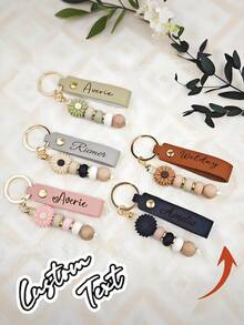 Personalized Daisy Keychain Floral Key, DIY Personalised Keyring, Ring Bag Wallet Key, Chain Decoration Gift School Car Accessories Cute Goth