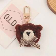 Knitted Bear Keychain Cute Animal Key Ring Wallet Backpack Car Pendant Earphone Case Women's Gift Wedding Party Favor - C - 查看 12