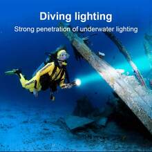 超亮 LED 潜水手电筒 10000LM 强力专业水下 50 米潜水手电筒 IPX8 防水水肺潜水灯 - 黑色 - 查看 5