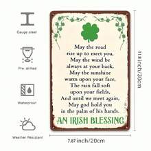 Tin Metal Sign Irish Blessing St Patrick's Day Metal Wall Decor Lucky Clover Shamrock Vintage Style Rustic Home Bar Pub Kitchen Gift - Nhiều màu - Xem 5
