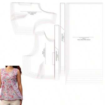 Sleeveless Summer Top Multi-Size Women's Sewing Patterns, 1:1 Scale Garment Sewing Patterns, Clothing Prototype Patterns, Perfect Sewing Templates For Tailoring And Fashion Design – The Ultimate Gift For Sewing Enthusiasts