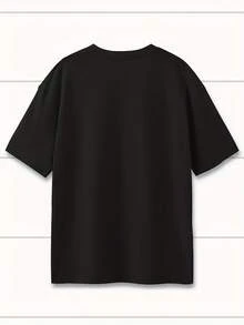 Camiseta Casual De Manga Corta Y Cuello Redondo, 100% Pura, Lavable En Máquina, Estilo Vintage, Adecuada Para Verano Y Primavera, Cómoda Y Amigable Con La Piel. - Oscuro - Ver 2