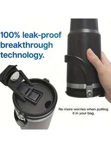 1pc 20/30oz Stainless Steel Glass Tumbler With Lid And Handle - Double Wall Insulated, Keeps Hot/Cold Coffee Cup, Leak-Proof, With Vacuum Insulation And Large Outdoor Capacity