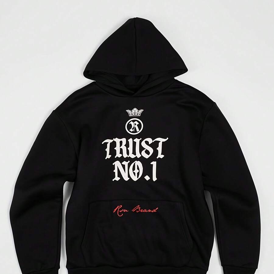 S Graphic Print Hoodie Front And Back Print…400G Pure Cotton T-Shirt - Perfect For Family Gatherings, Gifting, And Warm Family Gifts, Enjoying Ultimate Comfort - Women's Black Hooded Sweatshirt Is Perfect For Winter Outdoor Leisure Sports - 黑8 - 查看 1