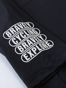 HISERWA 男士夏季骑行服短袖透气凉爽自行车服高弹力山地公路骑行服黑色 - 黑色 - 查看 7