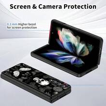 Funda plegable para teléfono compatible con Sam Galaxy Z Flip 3 4 5 6 7 con estampado de flores, animales y galaxia. Diseño de funda plegable para Moto Razr 40 50 60 Ultra, funda de teléfono linda para niñas y mujeres - Mariposa calavera polilla - Ver 2