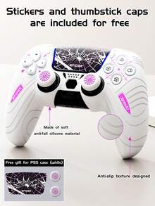 3 件/套，游戏控制器配件，1 个白色蜘蛛 PlayStation5 控制器保护壳 + 1 对蜘蛛操纵杆帽，适用于 PlayStation5 游戏手柄保护，防滑、防汗、防尘、防刮、增强抓地力、改善游戏体验，情人节/春季浪漫礼物 - 彩色 - 查看 13