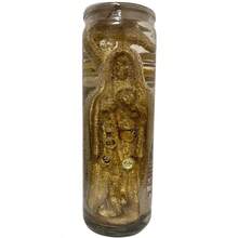 Veladora De Gel Santa Muerte Lluvia De Oro - Obtener Abundancia, Bonos Por Tu Trabajo o Un Nuevo Trabajo - Oración incluida en la veladora. - Dorado - Ver 3