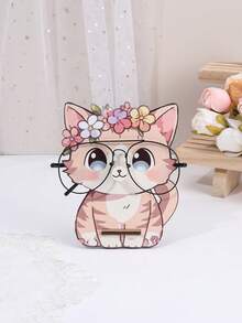 1pc Wooden Eyeglasses Display Stand, Cute Animal Shaped Tabletop Sunglasses Holder, Easy To Install, Home Decor Accessory, Suitable For Living Room, Bedroom, Office, Classroom, Ideal Gift For Students And Friends