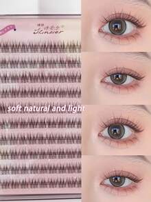 120Clusters Self Adhesive Eyelashes Natural Look Pre Glued Lashes 10-12mm DIY Eyelash Extension Set With Tweezers Wear No Glue Needed Eyelash Suitable For Daily Use Japanese & Korean Makeup Toolslash Clusters,Eyelash Clusters,Individual Eyelashes,Lashes,Fake Lashes