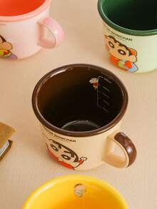 CRAYON SHINCHAN 蜡笔小新官方合作款陶瓷杯，带标记的家用早餐咖啡杯，可爱女友/情侣水杯，节日/生日礼物 - 蠟筆小新刻度杯 340ml - 查看 5